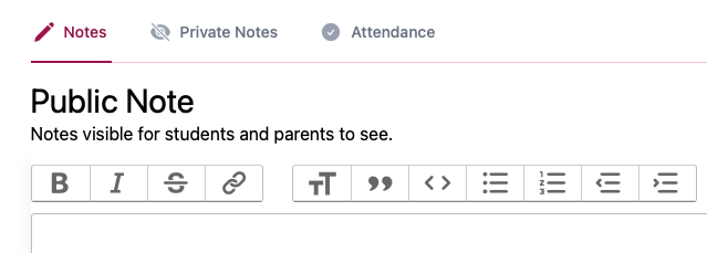 Note editing interface.